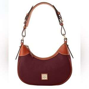 Dooney & Bourke Burgundy and Tan Shoulder Bag
